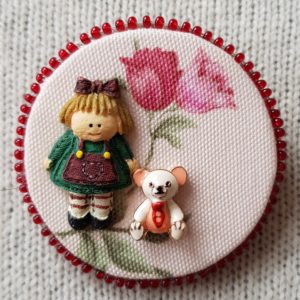 Brooch - Girl with Bear