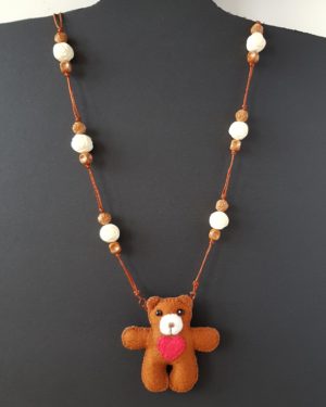 Necklace - Felt Bear