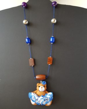 Necklace - Sitting Felt Bear